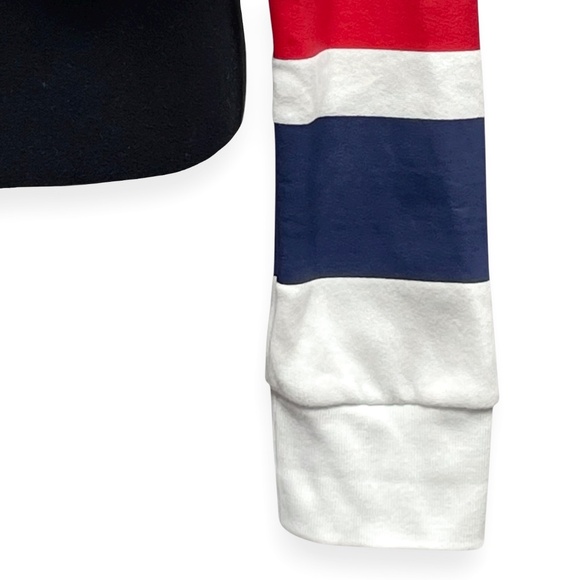 PINK Victoria’s Secret Logo Cropped Sweatshirt L White Colorblock Crewneck Y2K - Picture 4 of 8